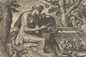 味觉，来自《五种感官》，1561年。 作者 科尼利斯·科尔特（Cornelis Cort）
