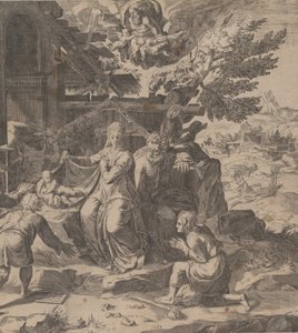 牧羊人的崇拜》，1569年。 作者 科尼利斯·科尔特（Cornelis Cort）