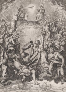 三位一体的崇拜》，1566年。 作者 科尼利斯·科尔特（Cornelis Cort）