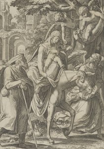逃往埃及》，1571年。 作者 科尼利斯·科尔特（Cornelis Cort）