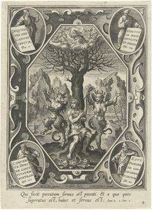 一个年轻人被两个魔鬼锁在树上 作者 卡雷尔·范·马勒里（Karel van Mallery）