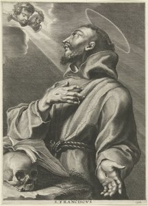 H.Franciscus van Assisi
S.方济各（物品上的标题） 作者 科内利斯·加勒（一）