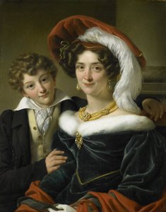 Rudolphina Wilhelmina Elizabeth de Sturler（1798-1873），伯爵的第二任妻子Johannes van den Bosch，他们的儿子Richard Leeuwenhart，1829 作者 Cornelis Kruseman