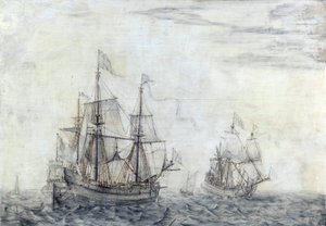 荷兰商船 "Saint Jean Baptiste "号。1668 年的木板油画，作者 Cornelis Pietersz Mooy（1630-1693 年）。 作者 Cornelis Pietersz。德穆伊