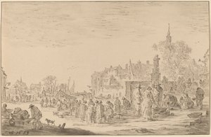 鱼市，1767年。 作者 科内利斯·普洛斯·范·阿姆斯特尔