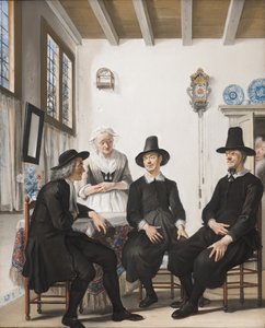 萨尔特·简斯（Saartje Jans）被要求结婚，1738年 作者 Cornelis Troost