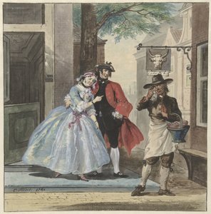 佩夫隆与羊头的场景 作者 Cornelis Troost