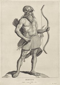 赫鲁伦
Herulus（物体上的标题）
Oude hier woonachtige volken（系列标题）
Peplus sive Gothorum, Wandalorum, Svevorum, Herulorum, Gepidarum, Marcomannorum et quadorum veterum Imagines ex antiquis monumentis et museo Marci Zuerii Boxhornii（系列标题