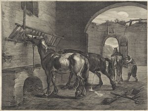 马厩 作者 科内利斯·维舍尔 (II)