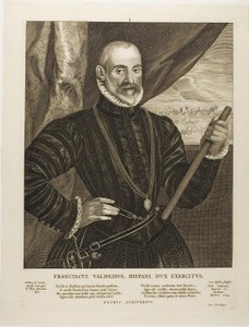 西班牙指挥官弗朗西斯科-巴尔德斯（Francisco Valdes），图版 1，选自《人物四重奏》（Quatuor Personae）。