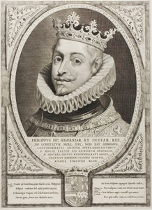 西班牙国王腓力三世，选自《荷兰、新西兰和弗里斯兰公爵》（Principes Hollandiae, Zelandiae, et Frisiae 作者 科尼利斯·维舍