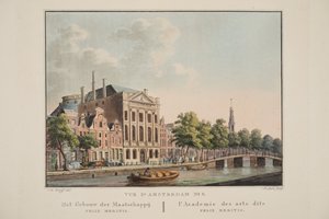 Vue d&39;Amsterdam No.6。菲利克斯梅里蒂斯建筑协会。 L&39;Academie des arts dite Felix Meritis，1825年（手工雕刻） 作者 科尼利斯·德克鲁伊夫