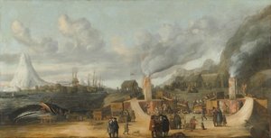 塞梅伦堡村附近的鲸油精炼厂，1639年 作者 科内利斯·德曼