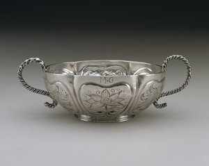 白兰地碗，1696-1731（银） 作者 科尼利厄斯·基尔斯特（Cornelius Kierstede）