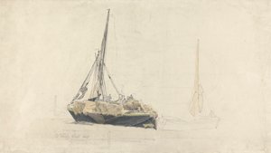 一艘正在装载干草的帆船，1827 年 12 月 作者 科尼利厄斯·瓦利