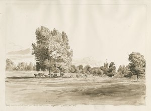 贝特利教堂：钢笔和棕褐色绘画，1820年10月（绘画）