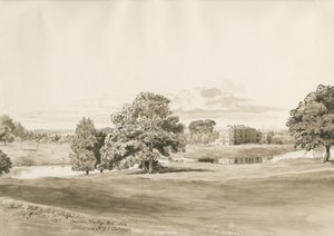 贝特利·霍尔（Betley Hall）：棕褐色水洗图，1820年10月 作者 科尼利厄斯·瓦利