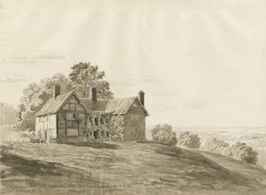 Patshull公园-小屋：棕褐色水墨画，1820年8月