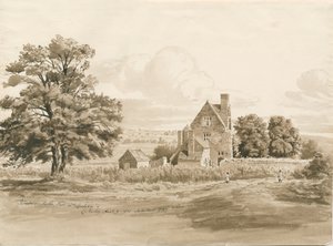 Tettenhall-Perton Hall：棕褐色水墨画，1820年8月9日（绘画） 作者 科尼利厄斯·瓦利