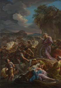 摩西撞击岩石，1744年 作者 科拉多·贾昆托（Corrado Giaquinto）