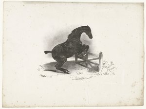 马儿跳过栅栏
Cheval franchissant une barrière 作者 西奥多·杰里科（Theodore Gericault）