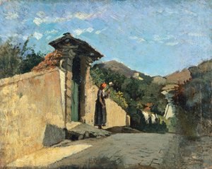 景观研究，约1861年，克里斯蒂亚诺-班蒂（1824-1904），布面油画。