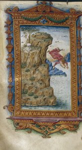 萨福（Sappho）将自己扔进海中奥维德（Ovid）的英雄故事插图（1485-1499）