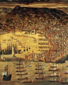 热那亚及其港口的景观，克里斯托福罗·格拉西（Cristoforo Grassi，1565-1598）绘画，意大利 作者 克里斯托弗·德·格拉西