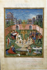 维纳斯的影响：爱的花园和青春之泉（微型画，约1470）。