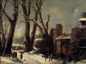 塞萨尔-凡-卢（1743-1821 年）笔下皮埃蒙特的初雪 作者 塞萨尔·范·卢