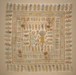 c.1300-1470（棉和染料）“囚徒”纺织品的面板 作者 千木文化