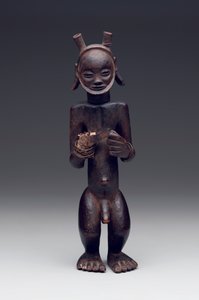 站立的男性形象形式的礼节容器 作者 Culture Chokwe