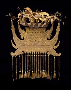 头饰，19世纪末-20世纪初（金箔和金箔）