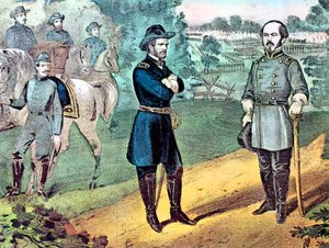 1865年美国内战，北卡罗莱纳州同盟国军队投降 作者 库里尔和艾夫斯