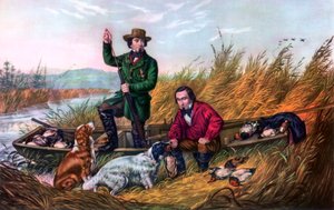 《野鸭射击》，1854年。 作者 库里尔和艾夫斯