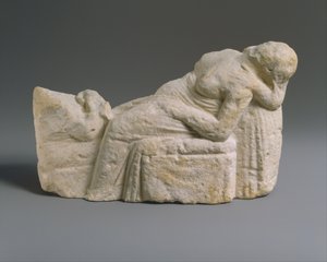 希腊化的分娩场景雕像，约公元前310-30年（石灰岩 作者 塞塞