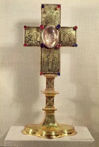 Pope Urban V（1310-70）1368-78（金，水晶和宝石）的圣物十字架
