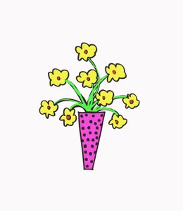 花瓶（纸笔和 Photoshop） 作者 黛西·德维伦纽夫