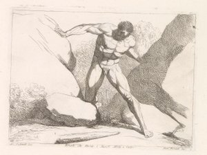赫拉克勒斯将卡尔佩和阿比拉的岩石分开（赫拉克勒斯之柱）
Ercole che divide i Monti Abila e Calpe（物体上的标题） 作者 达米安·佩尔纳蒂