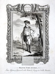 已故北美英军副总司令约翰-安德烈少校，由托马斯-库克（1744-1818）约1785年刻制（雕刻）。