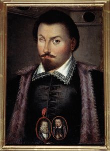 被称为独眼龙的让-德-哈朗布尔男爵（1553-1630）的肖像 他是隶属于亨利四世国王的一名法国士兵。他在胸前佩戴着一枚描绘国王的徽章和一枚印有他自己肖像的徽章，从而实现了abime。这幅画归功于 作者 丹尼尔（致）杜蒙斯捷