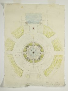 波托马克圆点，华盛顿特区，圆形水池计划草图，1909年。 作者 丹尼尔伯纳姆