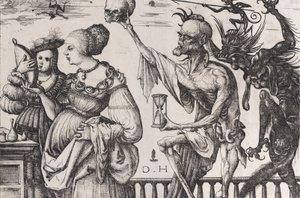 死神和魔鬼让两个女人感到惊讶，约1515年。