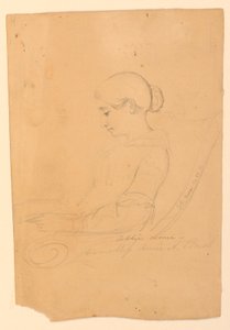 绘图，Annie A Brush，1841 年 9 月 22 日，坐姿 作者 丹尼尔·亨廷顿