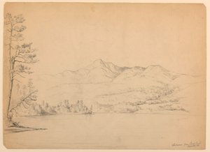 绘图，1854 年 9 月 28 日从新罕布什尔州卡拉池塘远眺乔科鲁阿山 作者 丹尼尔·亨廷顿