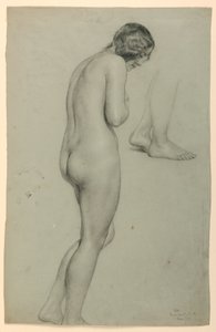 素描，女性裸体，1858 年 作者 丹尼尔·亨廷顿