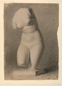 素描，塑像中的女性躯干，1840 年 作者 丹尼尔·亨廷顿