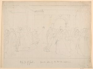 工程图，玛莎·华盛顿接待处总体规划，1860年 作者 丹尼尔·亨廷顿