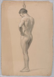 素描，男性裸体站立，1866 年 11 月 作者 丹尼尔·亨廷顿