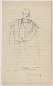 绘画，老本杰明-西利曼教授。站立；左老本杰明-西利曼教授，坐姿，1858 年坐着，1858 年 作者 丹尼尔·亨廷顿